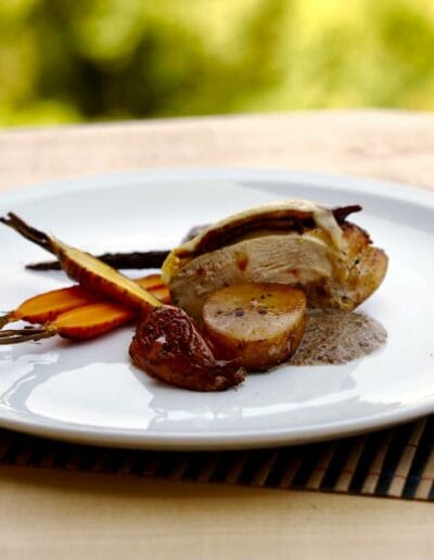 plat la maison bleue restaurant Clermont Dessous